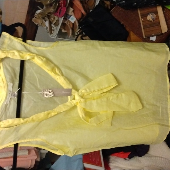 Trinity women's canary yellow sleeveless top Sz Medium - Picture 10 of 17